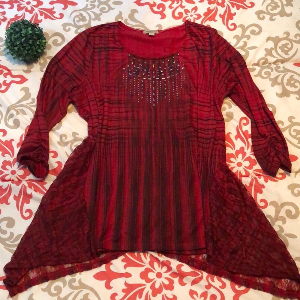 ❤️🖤Red + Black Plaid Tunic